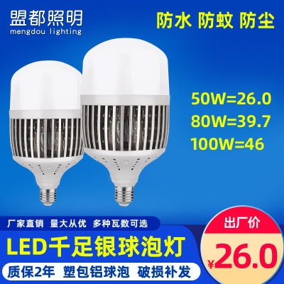 大功率LED灯泡 工程专用50W80W100W千足银球泡 节能灯泡厂家批发