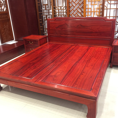 仿古中式实木床 红花梨大床 双人大床 传统家具定做 厂家直销