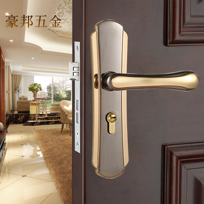铝合金锁室内卧室房门锁 简约卫生间门把手 欧式木门锁具批发