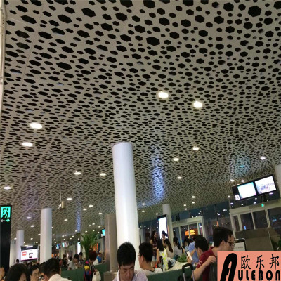 机场大厅冲孔铝单板&多边形冲孔铝扣板@欧邦铝幕墙