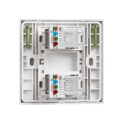 德力西86型两位双口网线电脑插座面板二位光纤宽带插座【信号强】