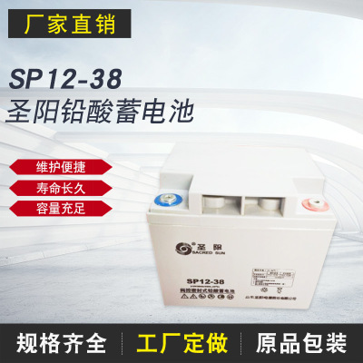 圣阳蓄电池 SP12V38Ah 阀控式免维护电池家用机用电池 蓄电池