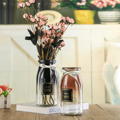 北欧透明玻璃花瓶彩色造型客厅插花餐桌摆件干花工艺品家用